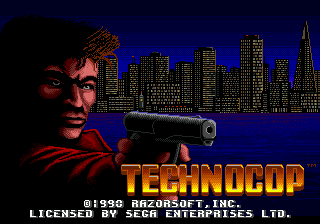 Techno Cop title screen for Sega Genesis